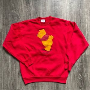 Disney Winnie The Pooh Red Crewneck